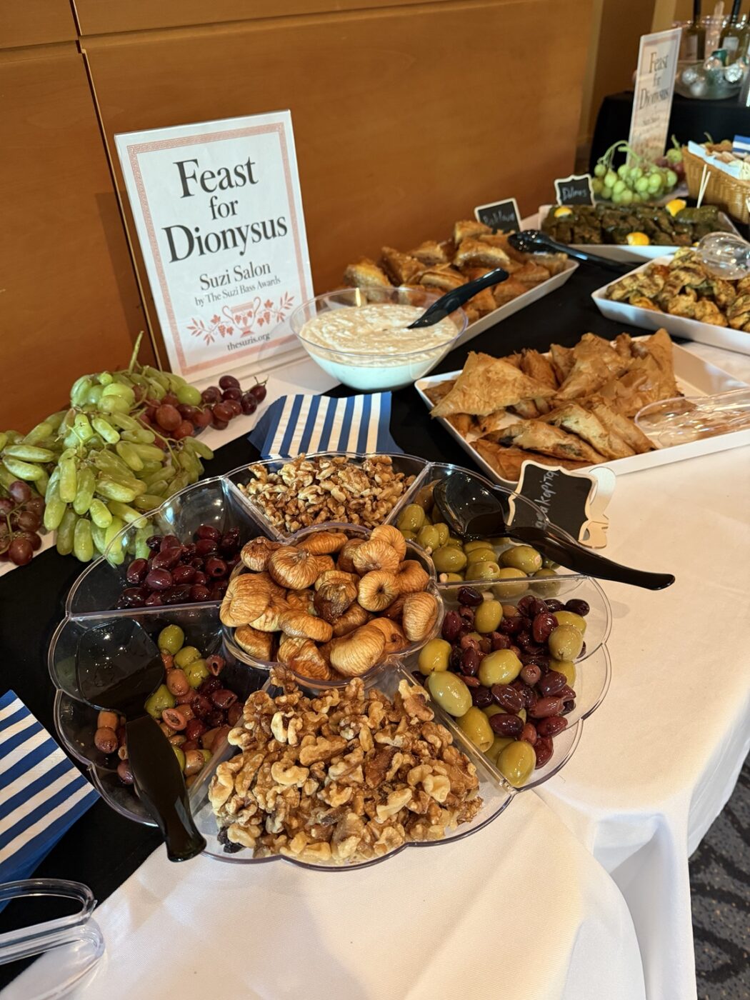 The Feast for Dionysus reception table.