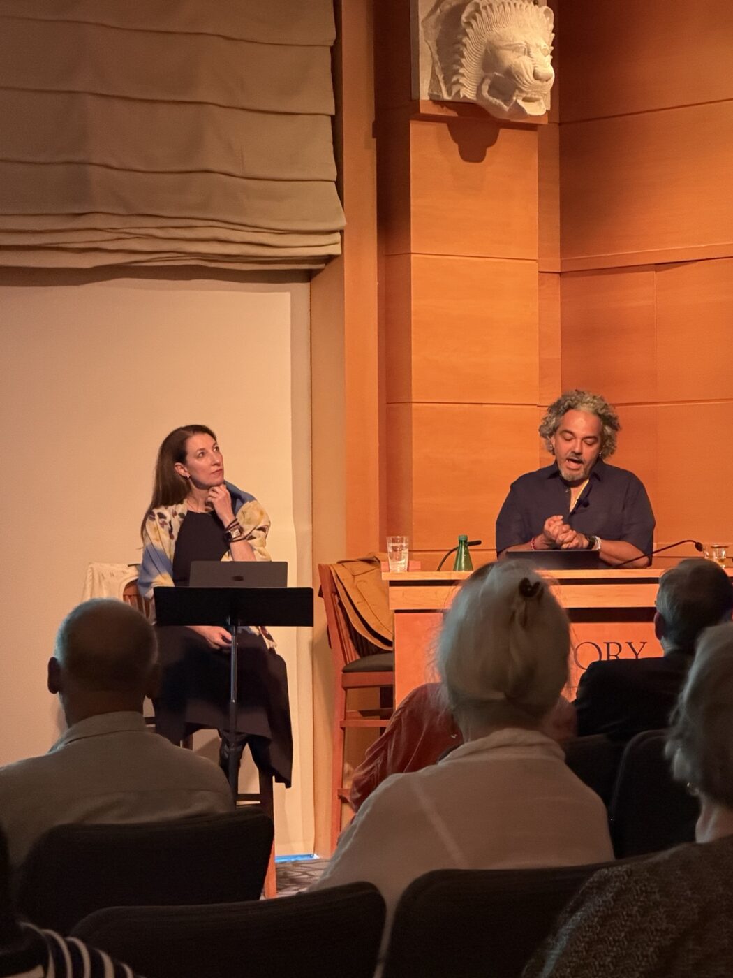 Dr. David van Schoor and Park Krausen in conversation at the Carlos Museum Suzi Salon.